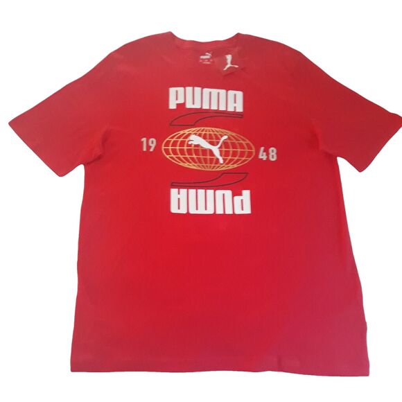 Puma Power Core 1948 T Shirt Mens Red XLT Short Sleeves Crew Neck Logo NWT - Picture 1 of 11